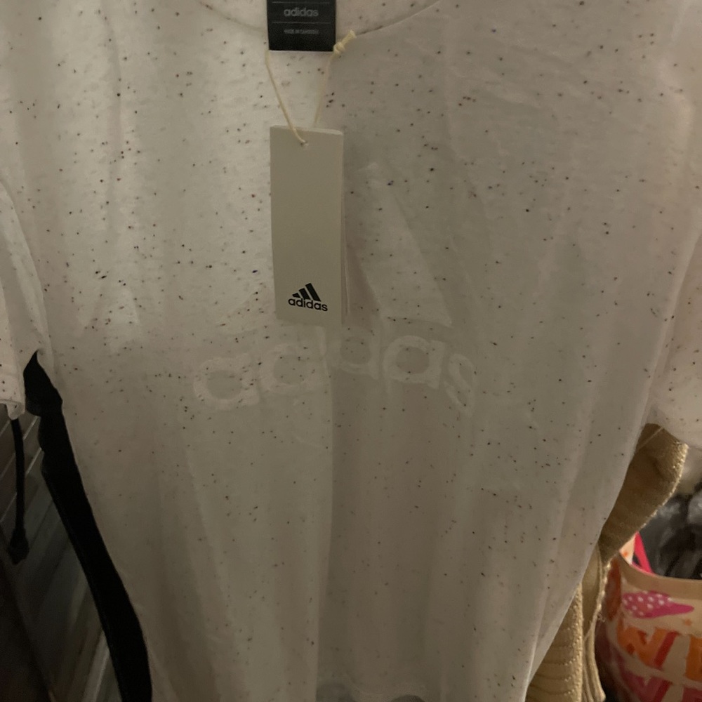 Adidas White Speckled T-Shirt